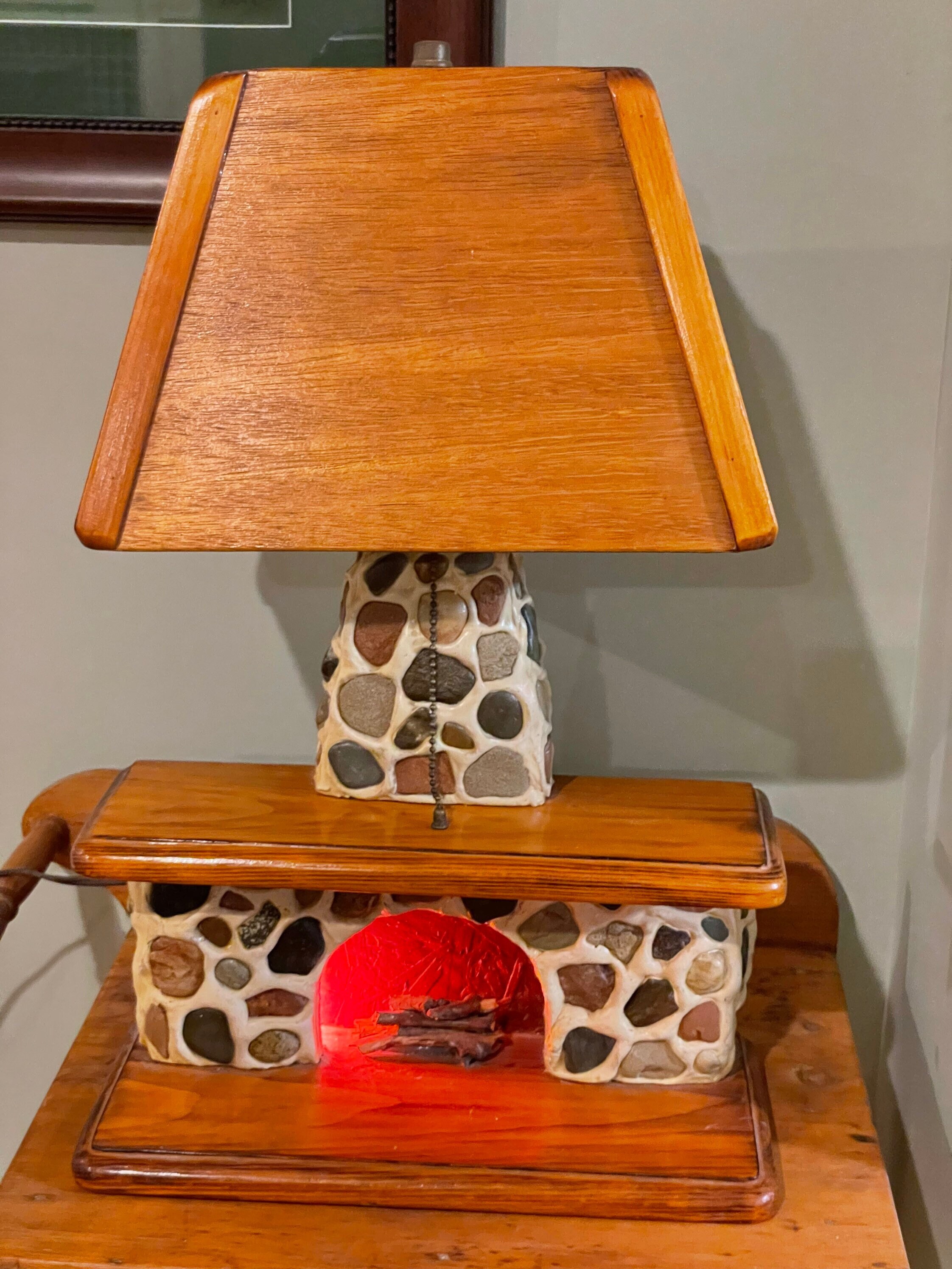 Stone on sale fireplace lamp