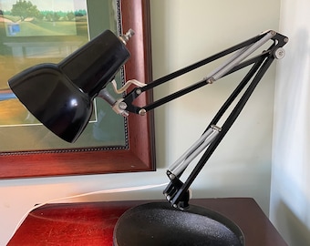 Vintage black articulated desk lamp - 1970s