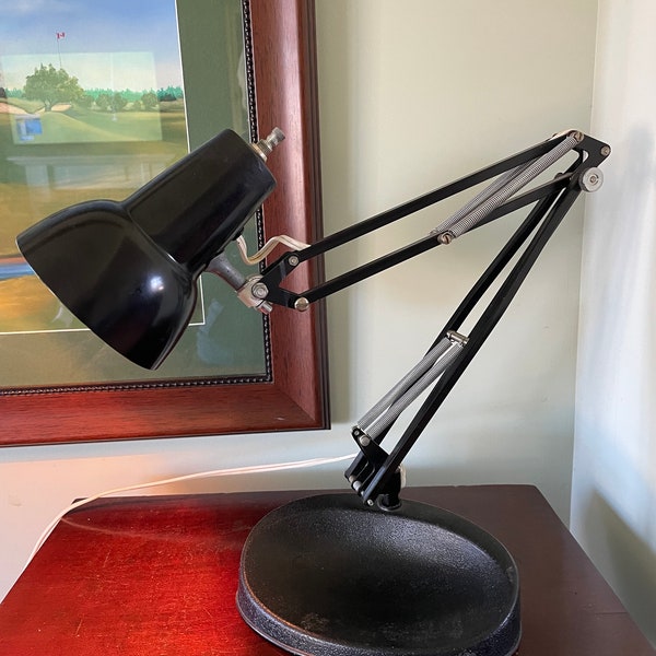 Vintage black articulated desk lamp - 1970s