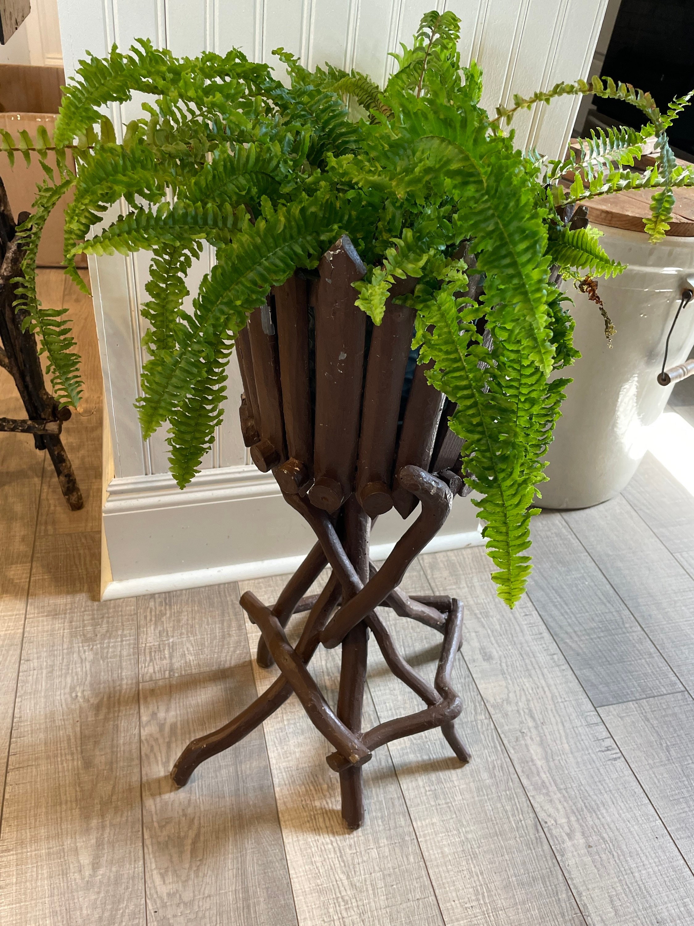 Native Art Jardiniere Plant Stand With Authentic Branches and - Etsy