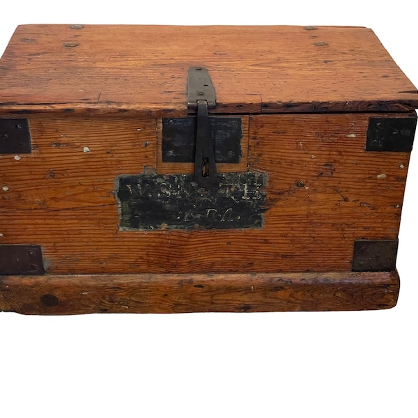 A very early 19th century travellers box inscribed W Smith CRA.