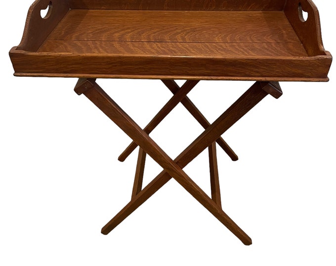 Antique Oak Folding Butler's Table - Etsy
