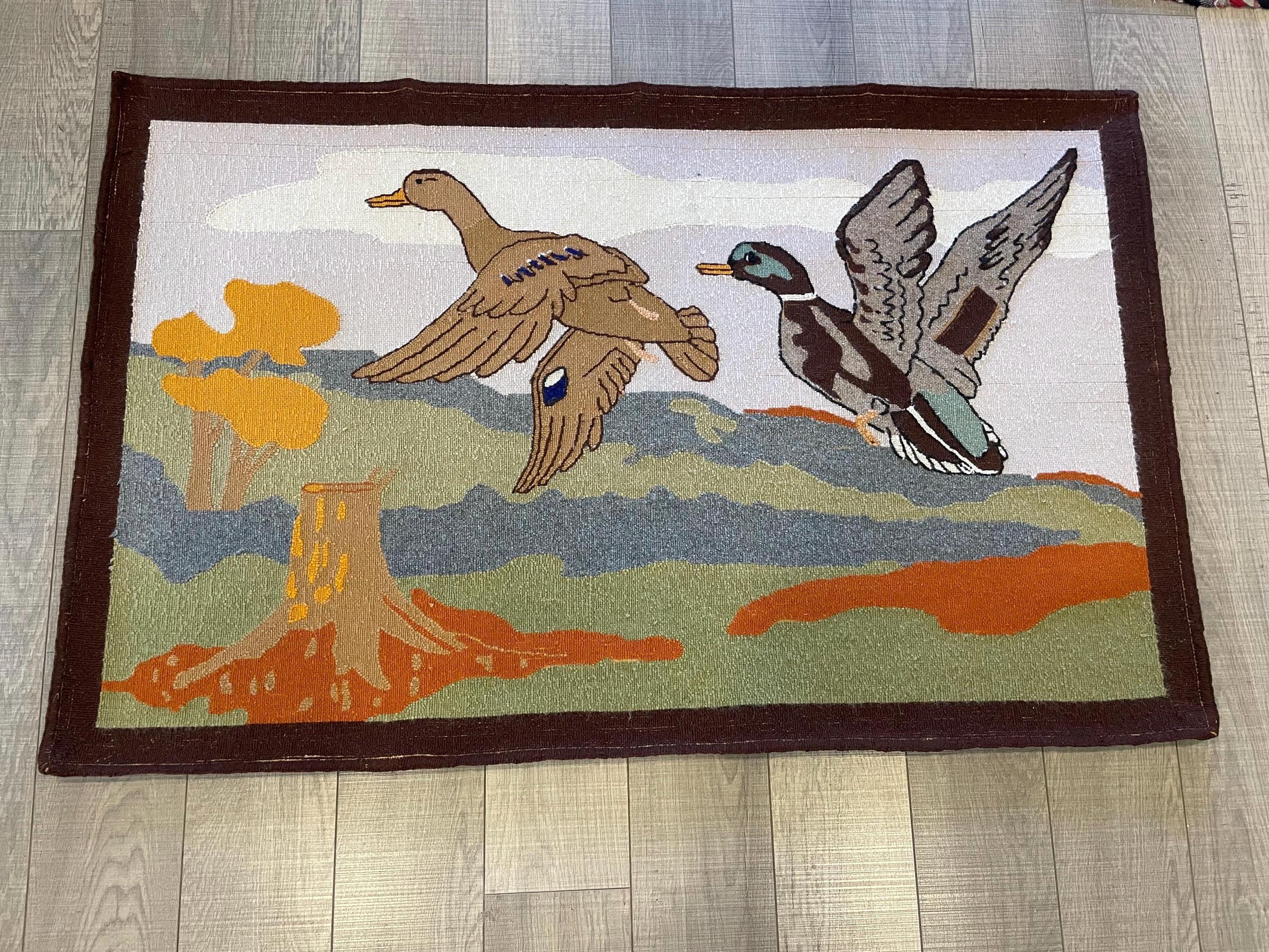 Vintage Hooked Rug - Etsy Canada