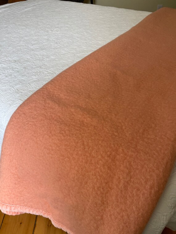 Vintage Canadian Made Eaton's Wool Blanket With Velour Etsy