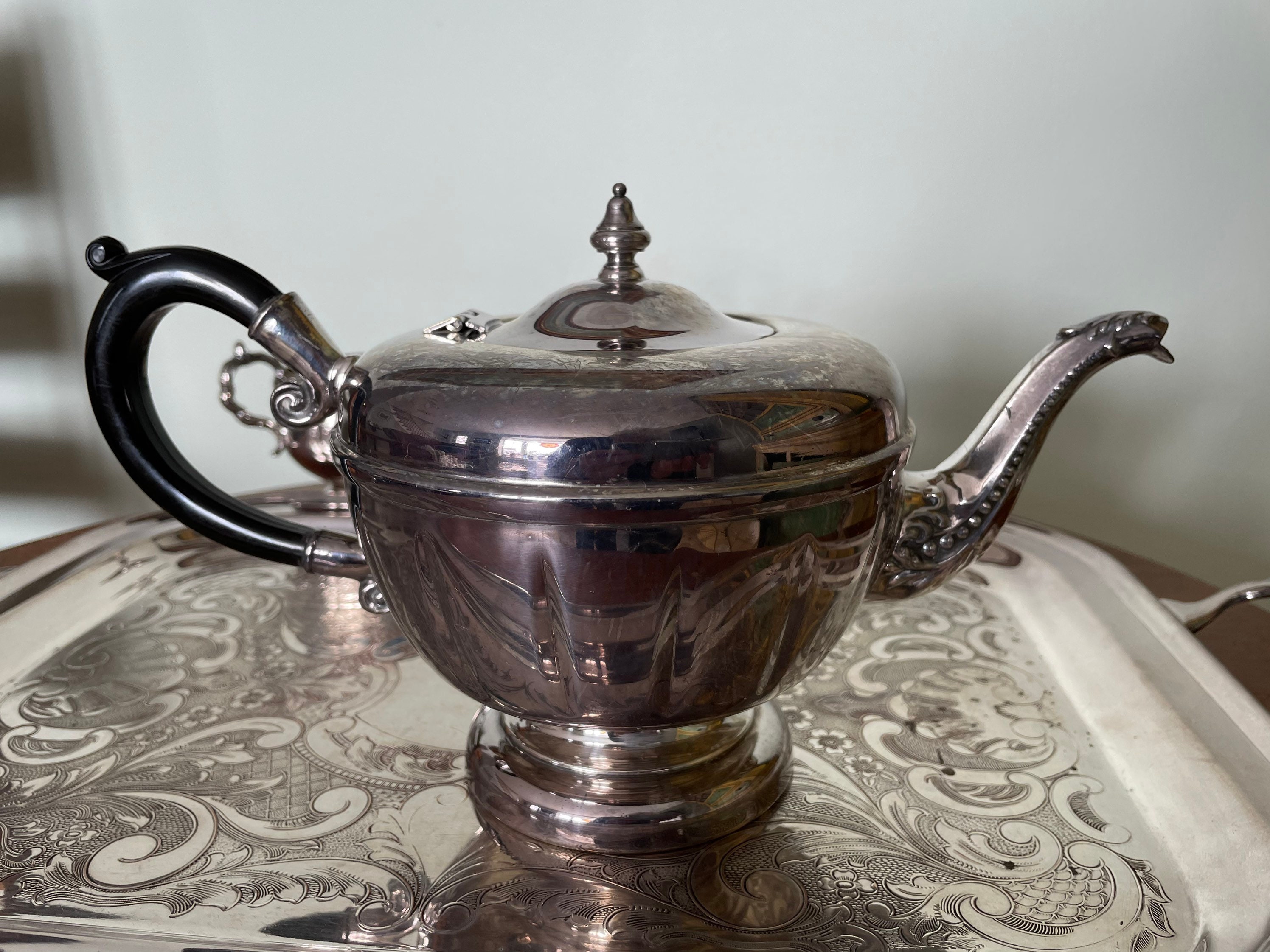 Vintage Viking Silver Plate EP Copper Teapot W/ Sugar