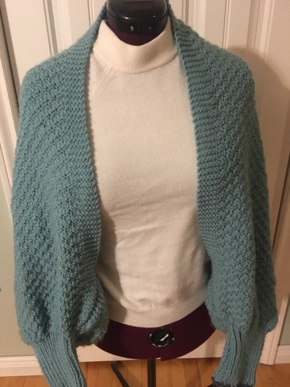 Handmade handknit shrug