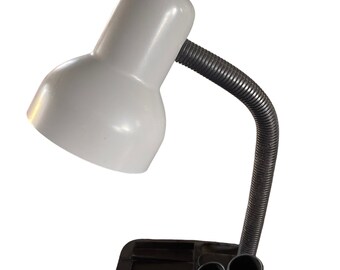 Vintage Retro Desk Table lamp With  Compartments,  Flexible Retro Desk Lamp Organizer, Kitsch Lighting, 70s