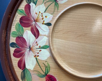Handcrafted handpainted lazy susan from Canada
