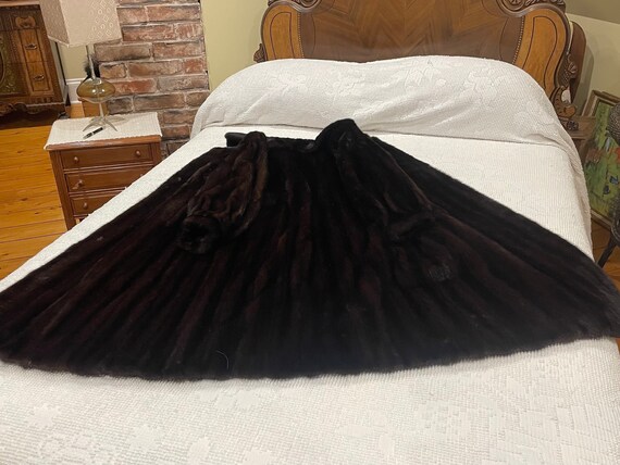 Beautiful full length female black mink fur coat … - image 6