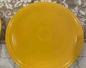 Set of three Vintage Homer Laughlin Fiestaware 9.5 quot plates Yellow (Circa 1936-1969) Vintage Good to Very Good condition.