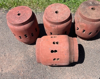 Four antique wagon wheel hubs from early 1900s - never used!
