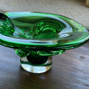Green art glass, Lorraine blown  glass