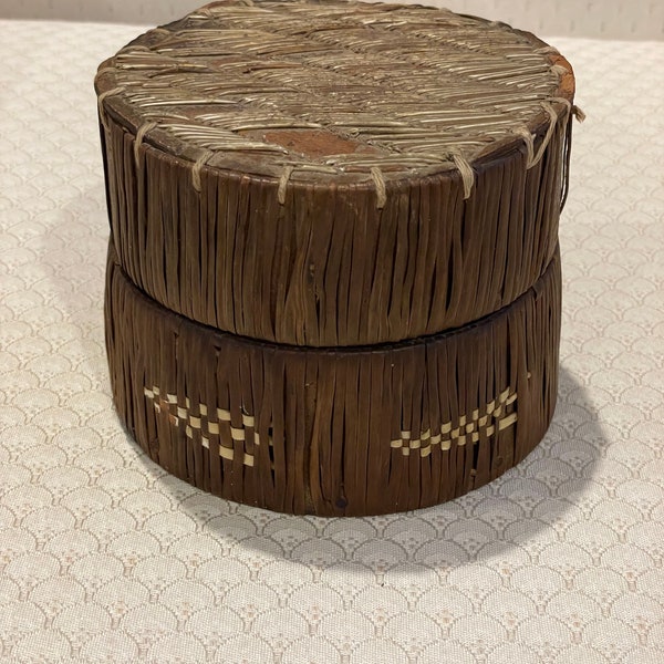 Mi'kmaq antique quill box circa from the mid 1800's