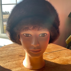 Beautiful dark brown mink fur ladies winter hat - #3