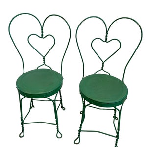 Set of 4 antique ice cream parlor chairs