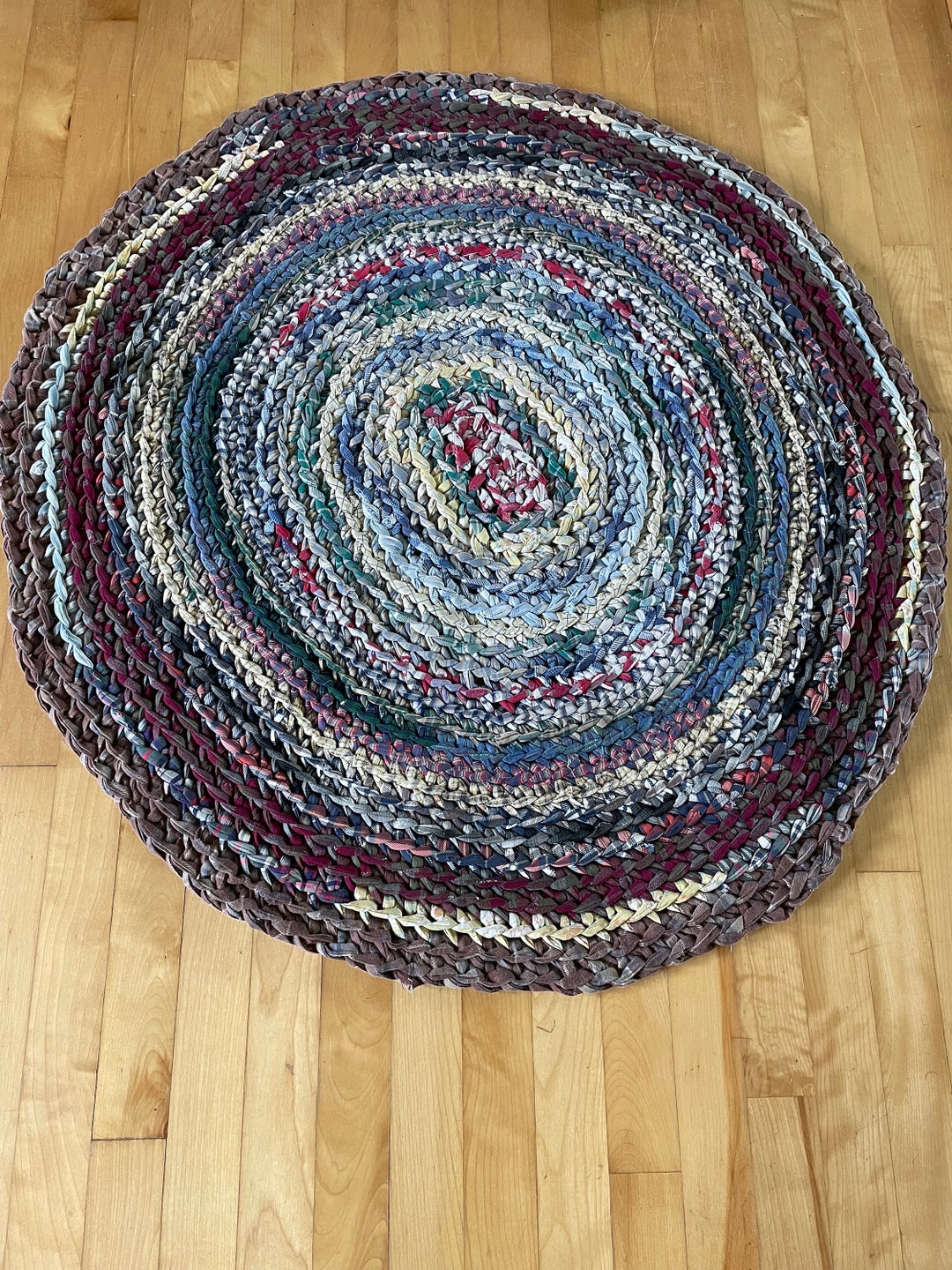 Colorful Hand Made Braided Rug in Good Condition. 26 Etsy