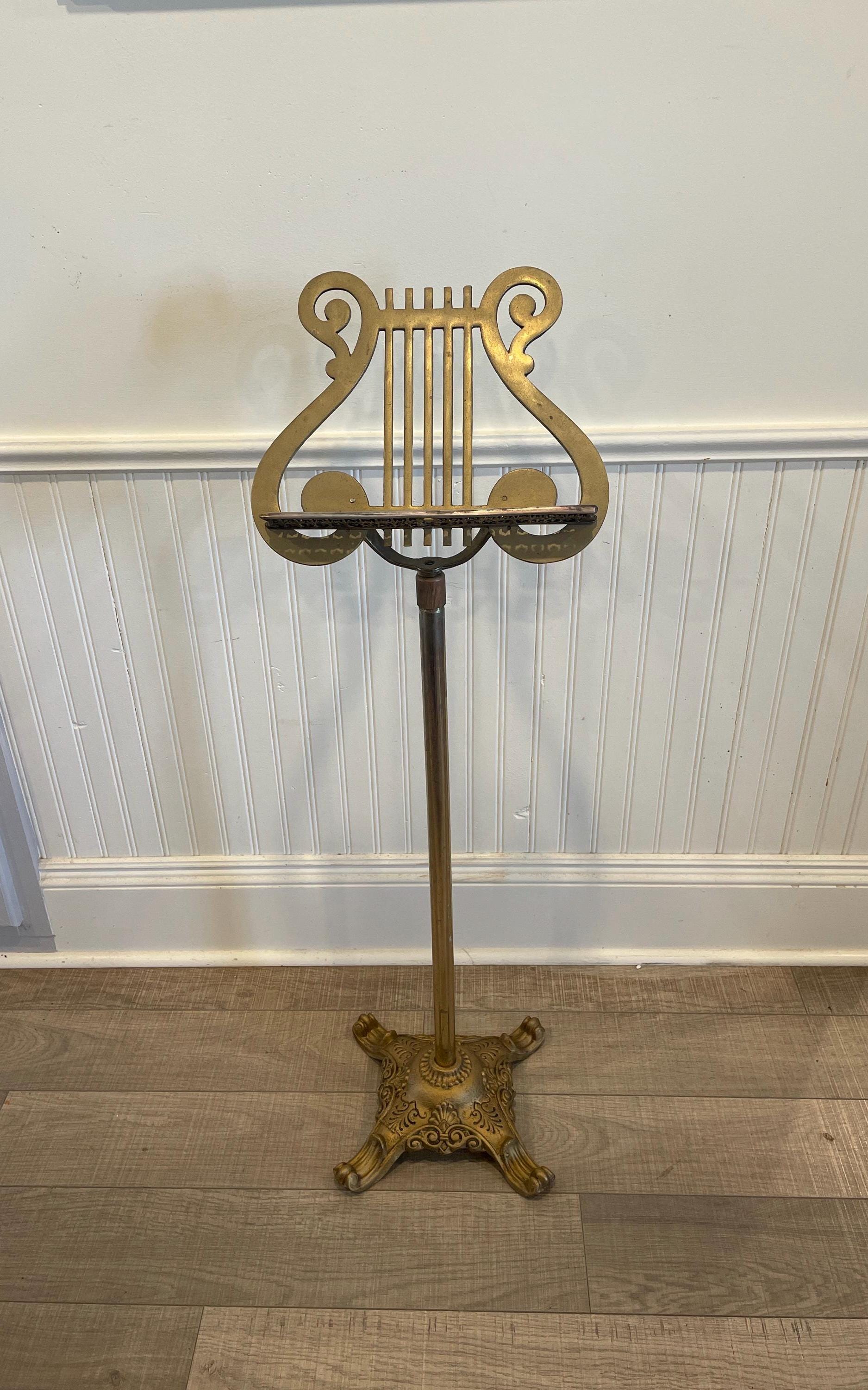 管楽器・吹奏楽器 Vintage Sheet music stand holder OEF Furnishings Portable, Height Adjustable Metal Music