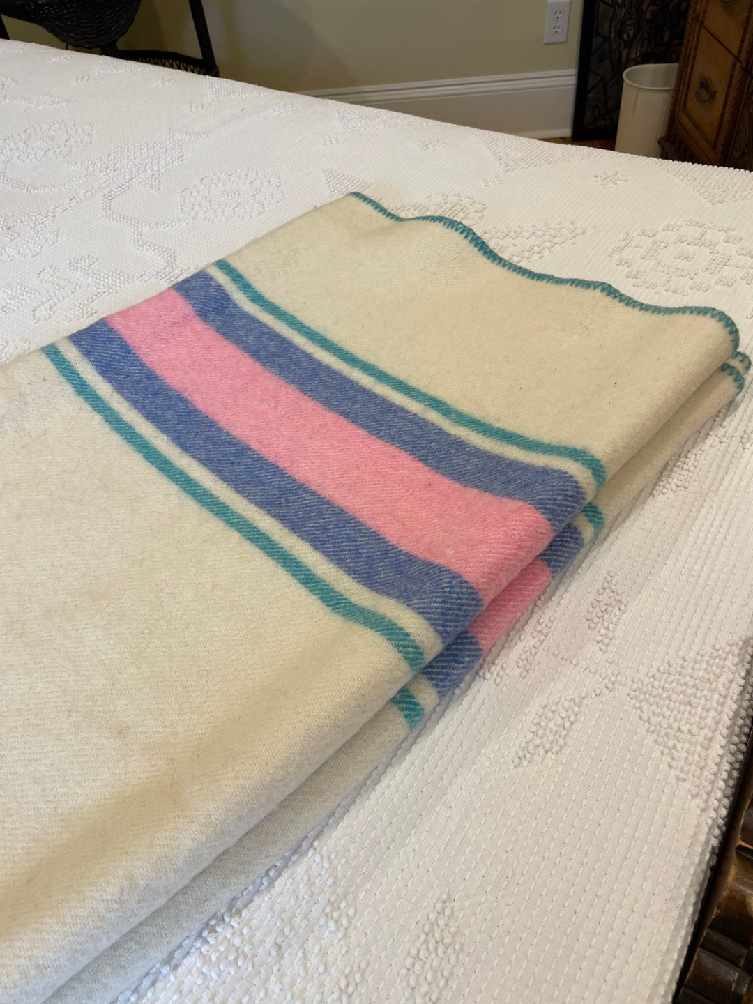 Condons of Charlottetown PEI Vintage Wool Blanket 74 X Etsy