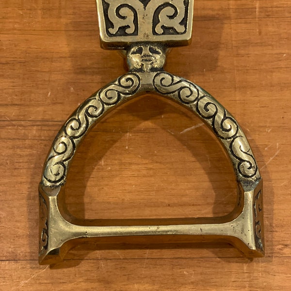 Viking Stirrup brass doorknocker