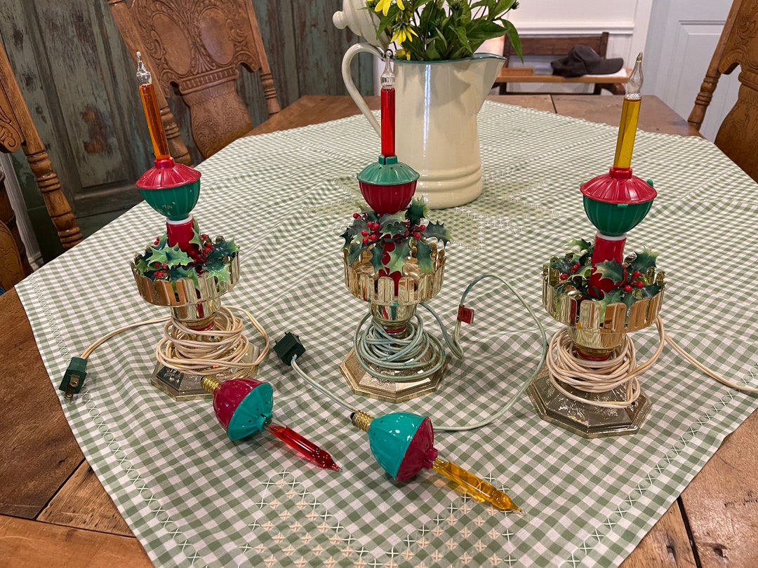 Three Vintage Electric Christmas Lights Etsy Canada