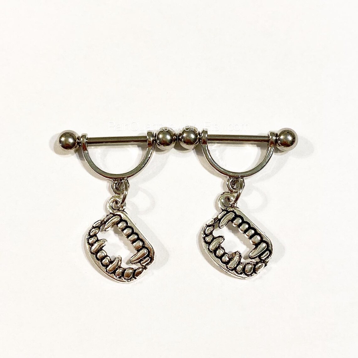 Vampire Fangs Nipple Rings Gothic Goth Nipple Shields Etsy