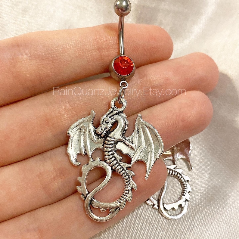 Dragon Belly Button Ring Dragon Navel Piercing Dangle | Etsy