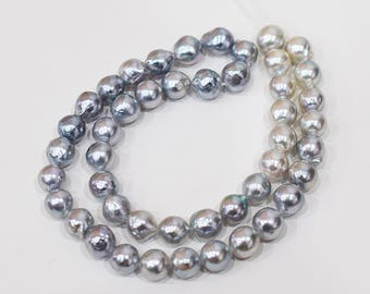 SALE Beperkt tot daadwerkelijk item Ketting Natuurlijke kleurgradatie Barok 8 - 9 mm Echte Akoya-parel Japan 15,7 inch ster- en akoya-parelchoker 日本 天草