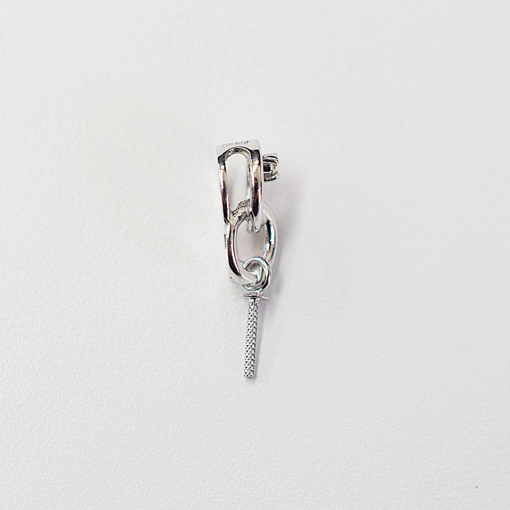 金具のみ 0.01ct K18WG ダイヤモンド ペンダントトップ ネックレス 