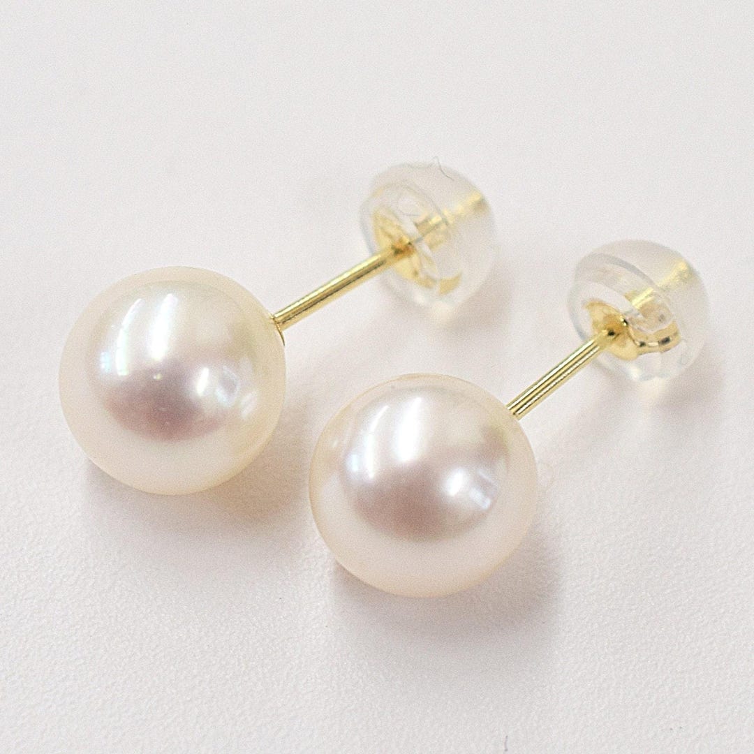 Hanadama Rank 10K 7.5mm - 8.5mm Seawater Akoya Pearl White Pink