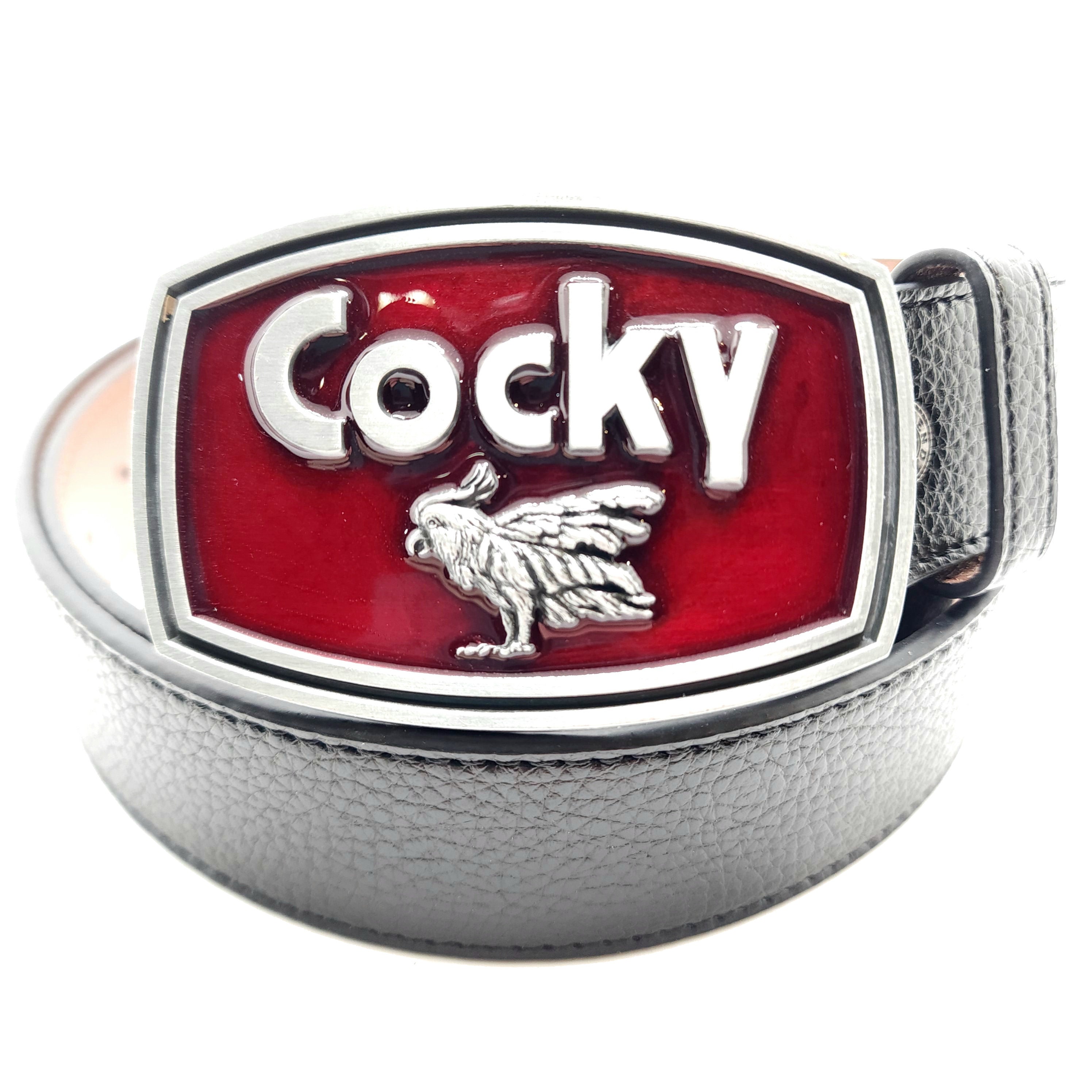 Cocky Belt Buckle W Heavy 100 Vegan Soft Leather Snap Button Belt Etsy