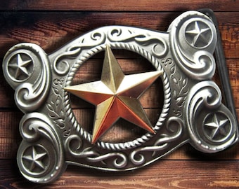 Western Cowboy Gilded Star Belt Buckle