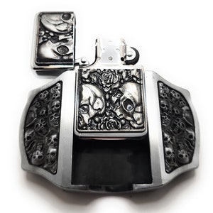 Skulls & Roses Lighter Belt Buckle image 3