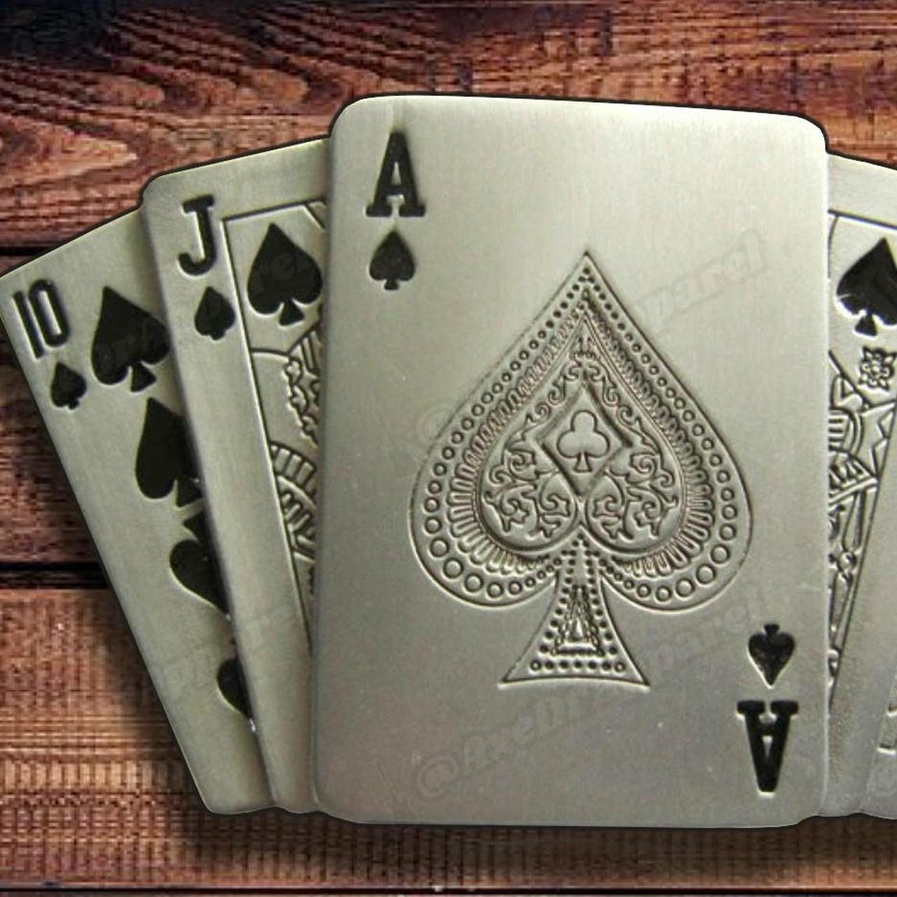 Royal Flush Poker Cards Belt Buckle WITH LIGHTER / Cards Etsy