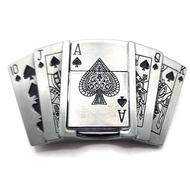 Royal Flush Belt Buckle Lighter Holder Etsy