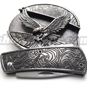 Soaring Eagle Folding Knife Belt Buckle image 7