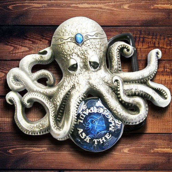 Blue Octopus Belt Buckle