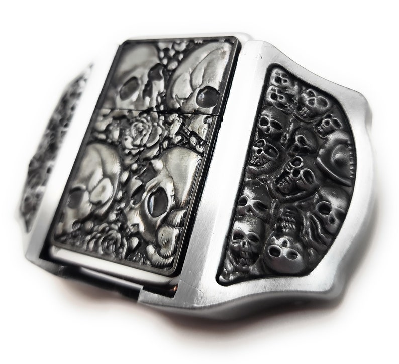 Skulls & Roses Lighter Belt Buckle image 5