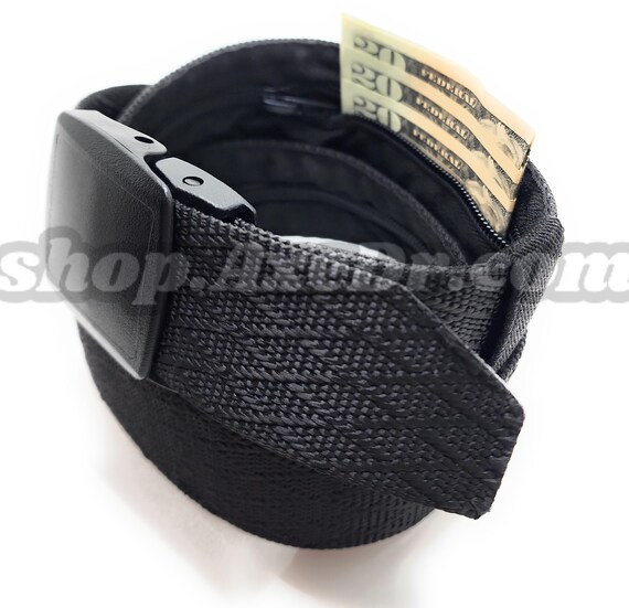 Secret Stash Nylon Military Style Web Belt Zippered Hidden Compartment Etsy Canada
