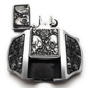 Skulls & Roses Lighter Belt Buckle image 4