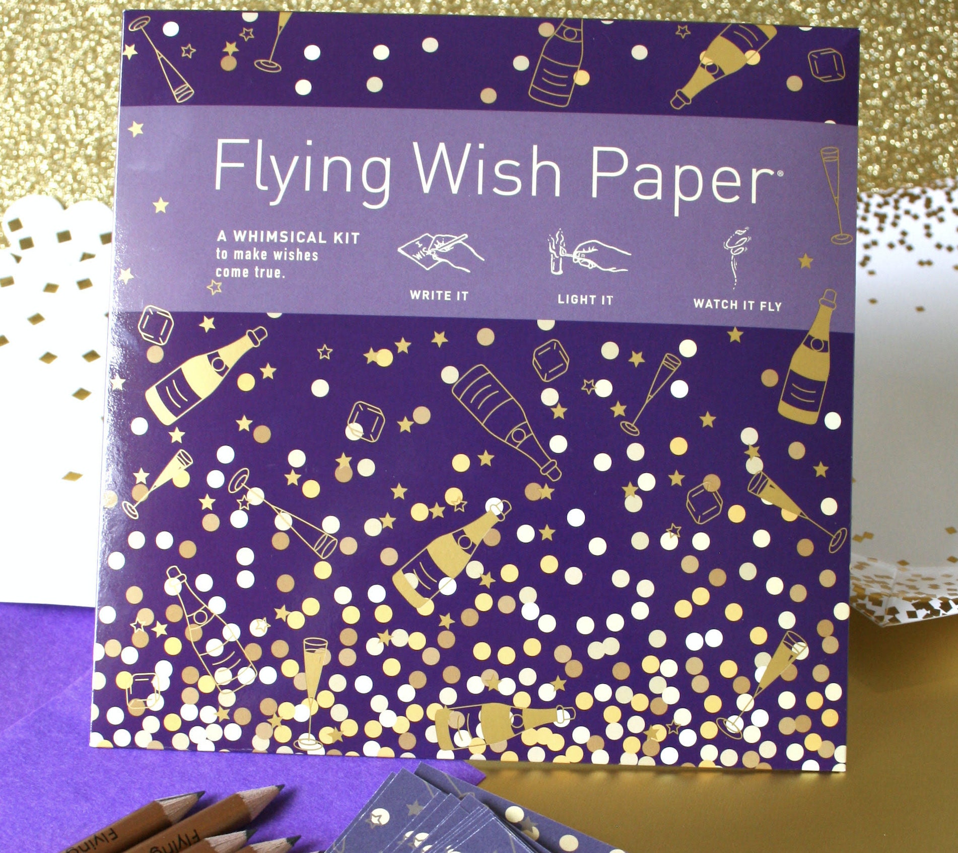 Large Champagne Wish Paper, Law Of Attraction, Wish Kit, Manifesting Kit,  Meditation Tool, Flying Wish Paper, Magic Flash Paper