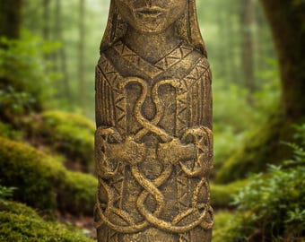 Large Volcanic Stone Loki indoor or outdoor garden or altar statue, Norse God Of Transformation, Norse Statue,