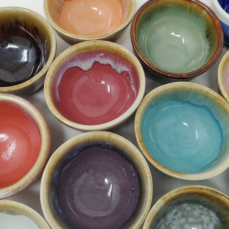 Set of 12 River Water Mini Bowls Condiment Dishes Ring Etsy