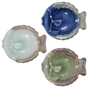 Set of 6 Glazed Mini Fish Dishes for condiments, wasabi, condiments, oils or jewelry