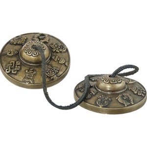 Tibetan Tingshas 2 inch Eight Auspicious,  High Vibrational Tingsha Bells, Tingsha Cymbals Meditation Gift, Spiritual Growth Gift