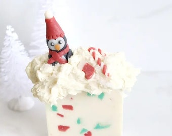 Handcrafted North Pole Penguin Artisan Soap, Stocking Stuffer, Unique Small Gift, Avocado, Shea, Coconut Milk Soap, Natural Soap