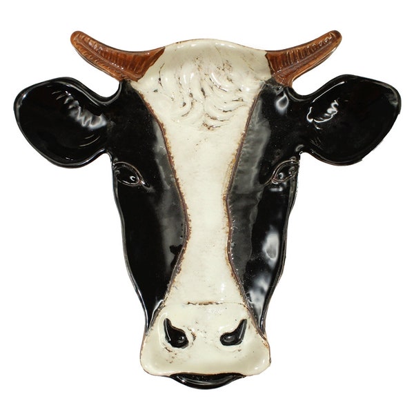 Unique Kacey the Cow Ceramic Dish for small bites, appetizers, desserts or use as a jewelry or trinket tray, small gift