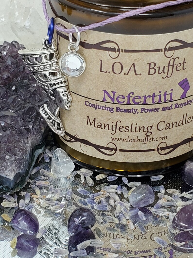 Nefertiti Goddess Candle Law Of Attraction Hand Poured Soy image 1