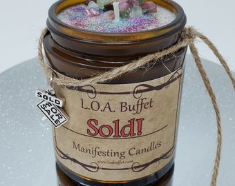 Sold Candle, Law Of Attraction, Hand Poured Soy Candle, Moving Gift, Celebration Candle, Unique Moving Gift, House Sold Gift