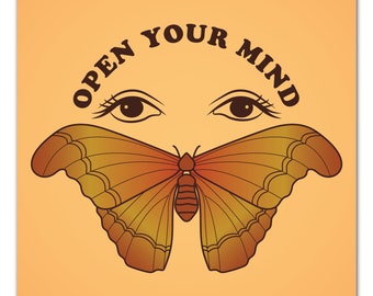 Open Your Mind Butterfly Third Eye Sticker / Waterproof Vinyl Decal. Fun stickers that can go anywhere! Laptops, tumblers, car windows...