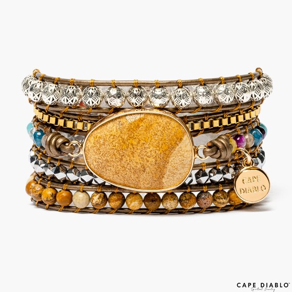 Healing Earth Yellow Jasper Wrap Bracelet